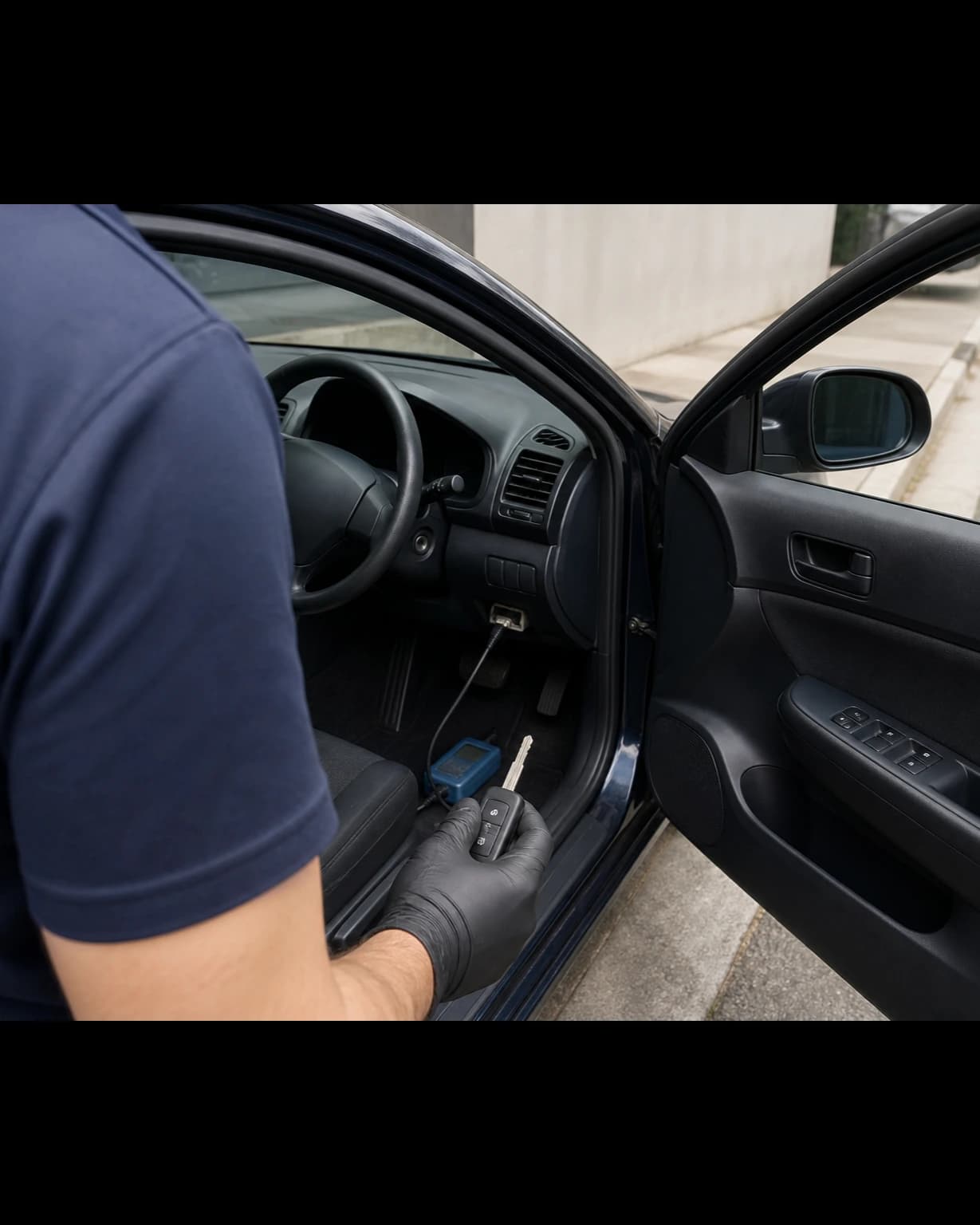 Car Key Replacement being carried out by a locksmith