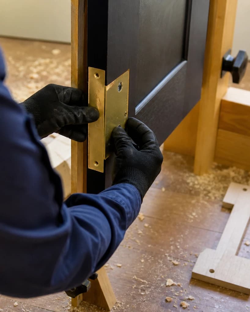 Lock Installation being carried out by a locksmith