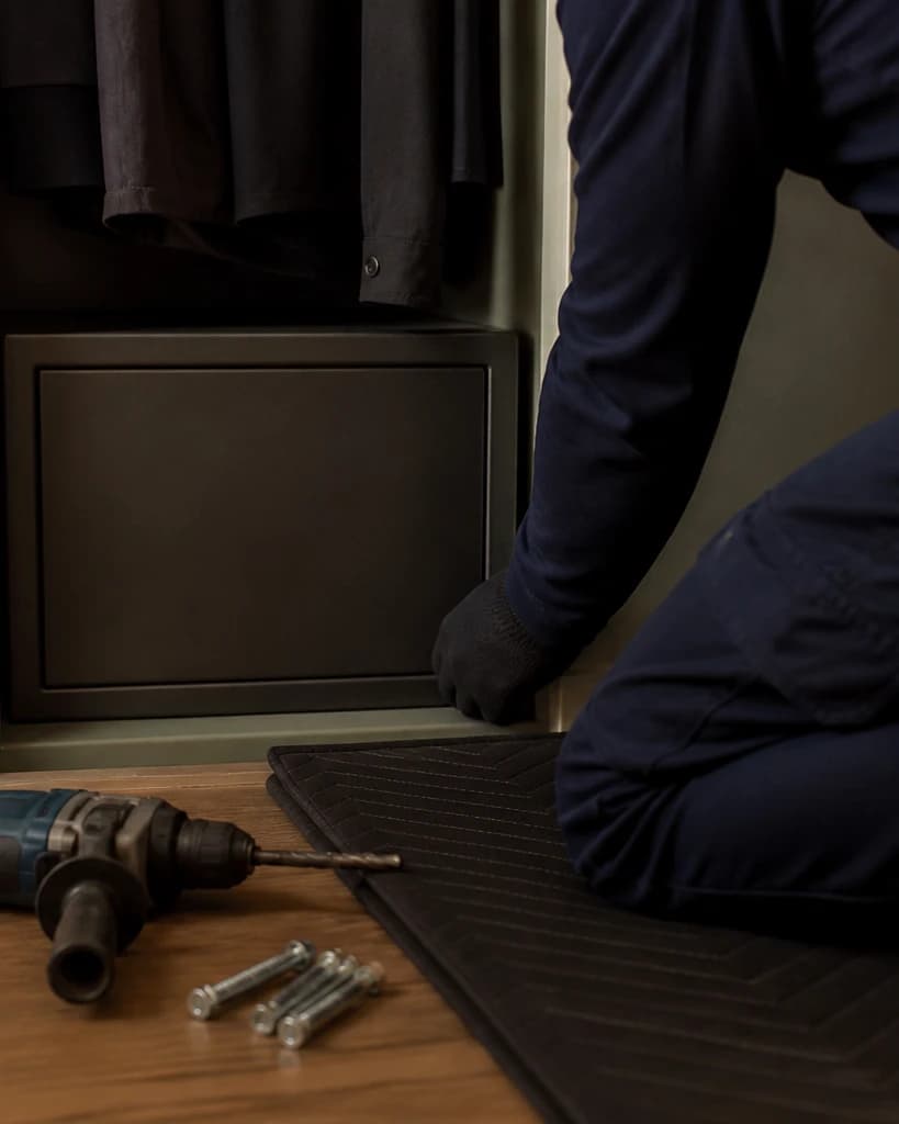 Safes being carried out by a locksmith